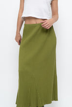 Load image into Gallery viewer, Vintage x Chartreuse Ribbed Stretchy Maxi Skirt (M, L)