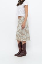 Load image into Gallery viewer, Vintage x LOUBEN Beige, Blue  Floral Midi Skirt (XS)