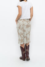 Load image into Gallery viewer, Vintage x LOUBEN Beige, Blue  Floral Midi Skirt (XS)