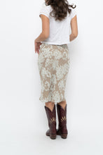 Load image into Gallery viewer, Vintage x LOUBEN Beige, Blue  Floral Midi Skirt (XS)