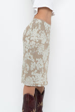 Load image into Gallery viewer, Vintage x LOUBEN Beige, Blue  Floral Midi Skirt (XS)