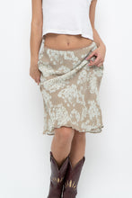 Load image into Gallery viewer, Vintage x LOUBEN Beige, Blue  Floral Midi Skirt (XS)