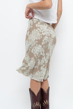 Load image into Gallery viewer, Vintage x LOUBEN Beige, Blue  Floral Midi Skirt (XS)
