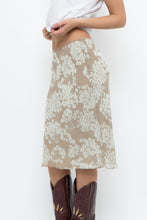 Load image into Gallery viewer, Vintage x LOUBEN Beige, Blue  Floral Midi Skirt (XS)