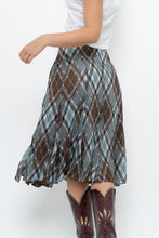 Load image into Gallery viewer, Vintage x RW&amp;CO Teal Plaid Midi Skirt (M, L)