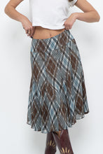 Load image into Gallery viewer, Vintage x RW&amp;CO Teal Plaid Midi Skirt (M, L)