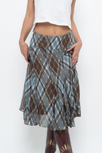 Load image into Gallery viewer, Vintage x RW&amp;CO Teal Plaid Midi Skirt (M, L)