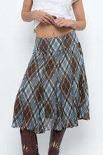 Load image into Gallery viewer, Vintage x RW&amp;CO Teal Plaid Midi Skirt (M, L)