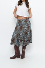 Load image into Gallery viewer, Vintage x RW&amp;CO Teal Plaid Midi Skirt (M, L)