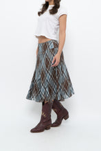 Load image into Gallery viewer, Vintage x RW&amp;CO Teal Plaid Midi Skirt (M, L)