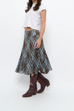 Load image into Gallery viewer, Vintage x RW&amp;CO Teal Plaid Midi Skirt (M, L)