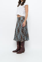 Load image into Gallery viewer, Vintage x RW&amp;CO Teal Plaid Midi Skirt (M, L)
