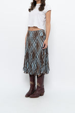 Load image into Gallery viewer, Vintage x RW&amp;CO Teal Plaid Midi Skirt (M, L)