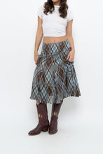 Load image into Gallery viewer, Vintage x RW&amp;CO Teal Plaid Midi Skirt (M, L)