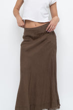 Load image into Gallery viewer, Vintage x EDDIE BAUER Brown Linen Maxi Skirt (L)