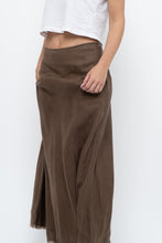 Load image into Gallery viewer, Vintage x EDDIE BAUER Brown Linen Maxi Skirt (L)