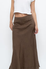 Load image into Gallery viewer, Vintage x EDDIE BAUER Brown Linen Maxi Skirt (L)