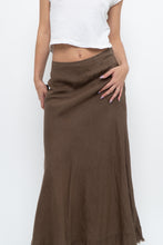 Load image into Gallery viewer, Vintage x EDDIE BAUER Brown Linen Maxi Skirt (L)