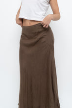 Load image into Gallery viewer, Vintage x EDDIE BAUER Brown Linen Maxi Skirt (L)