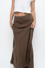 Load image into Gallery viewer, Vintage x EDDIE BAUER Brown Linen Maxi Skirt (L)