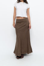 Load image into Gallery viewer, Vintage x EDDIE BAUER Brown Linen Maxi Skirt (L)