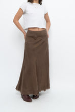 Load image into Gallery viewer, Vintage x EDDIE BAUER Brown Linen Maxi Skirt (L)