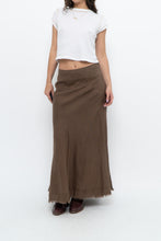 Load image into Gallery viewer, Vintage x EDDIE BAUER Brown Linen Maxi Skirt (L)