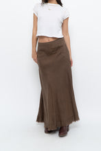 Load image into Gallery viewer, Vintage x EDDIE BAUER Brown Linen Maxi Skirt (L)