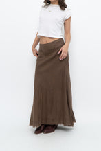 Load image into Gallery viewer, Vintage x EDDIE BAUER Brown Linen Maxi Skirt (L)