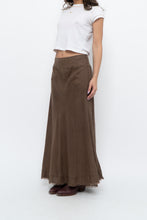Load image into Gallery viewer, Vintage x EDDIE BAUER Brown Linen Maxi Skirt (L)
