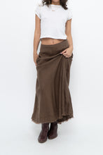 Load image into Gallery viewer, Vintage x EDDIE BAUER Brown Linen Maxi Skirt (L)