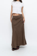 Load image into Gallery viewer, Vintage x EDDIE BAUER Brown Linen Maxi Skirt (L)