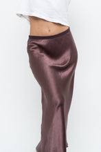 Load image into Gallery viewer, Vintage x Made in Bulgaria x MAXMARA Brown Satin Maxi Skirt (XS-M)