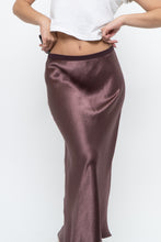 Load image into Gallery viewer, Vintage x Made in Bulgaria x MAXMARA Brown Satin Maxi Skirt (XS-M)