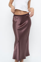 Load image into Gallery viewer, Vintage x Made in Bulgaria x MAXMARA Brown Satin Maxi Skirt (XS-M)
