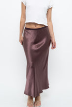 Load image into Gallery viewer, Vintage x Made in Bulgaria x MAXMARA Brown Satin Maxi Skirt (XS-M)