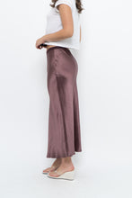 Load image into Gallery viewer, Vintage x Made in Bulgaria x MAXMARA Brown Satin Maxi Skirt (XS-M)