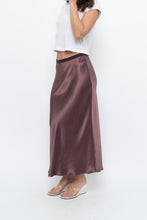 Load image into Gallery viewer, Vintage x Made in Bulgaria x MAXMARA Brown Satin Maxi Skirt (XS-M)