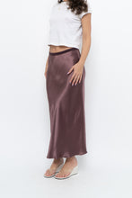 Load image into Gallery viewer, Vintage x Made in Bulgaria x MAXMARA Brown Satin Maxi Skirt (XS-M)