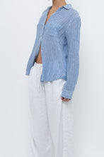 Load image into Gallery viewer, RAILS x Blue Striped Linen Buttonup (XS, S)