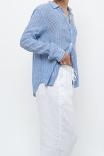 Load image into Gallery viewer, RAILS x Blue Striped Linen Buttonup (XS, S)