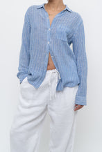 Load image into Gallery viewer, RAILS x Blue Striped Linen Buttonup (XS, S)