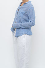 Load image into Gallery viewer, RAILS x Blue Striped Linen Buttonup (XS, S)