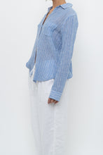 Load image into Gallery viewer, RAILS x Blue Striped Linen Buttonup (XS, S)