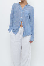Load image into Gallery viewer, RAILS x Blue Striped Linen Buttonup (XS, S)