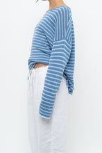 Load image into Gallery viewer, MIRACLE x Deadstock Blue Stiped Cotton-blend Knit Sweater (XS-M)