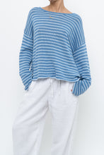 Load image into Gallery viewer, MIRACLE x Deadstock Blue Stiped Cotton-blend Knit Sweater (XS-M)