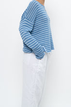 Load image into Gallery viewer, MIRACLE x Deadstock Blue Stiped Cotton-blend Knit Sweater (XS-M)