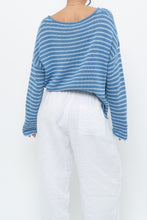 Load image into Gallery viewer, MIRACLE x Deadstock Blue Stiped Cotton-blend Knit Sweater (XS-M)
