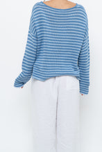 Load image into Gallery viewer, MIRACLE x Deadstock Blue Stiped Cotton-blend Knit Sweater (XS-M)